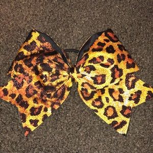 Cheetah print cheer bow